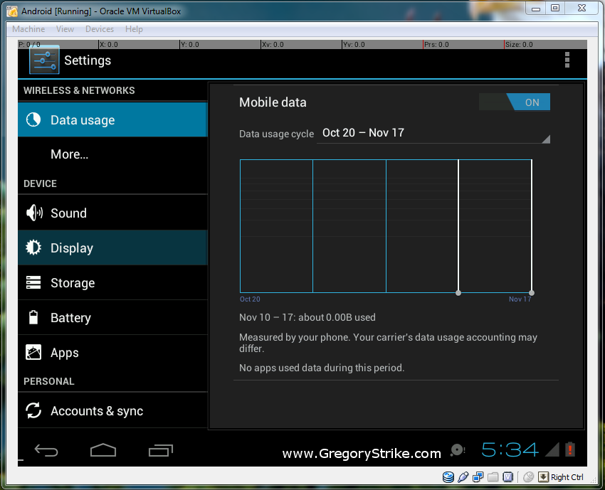 A view of the settings in ICS.